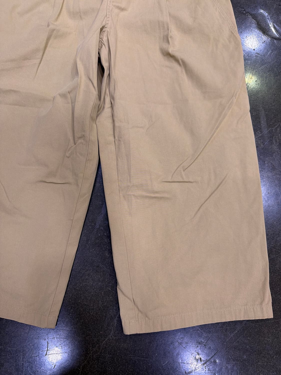 세터 와이드 2 핀턱 와이드핏 치노팬츠 베이지 M 상품이미지5