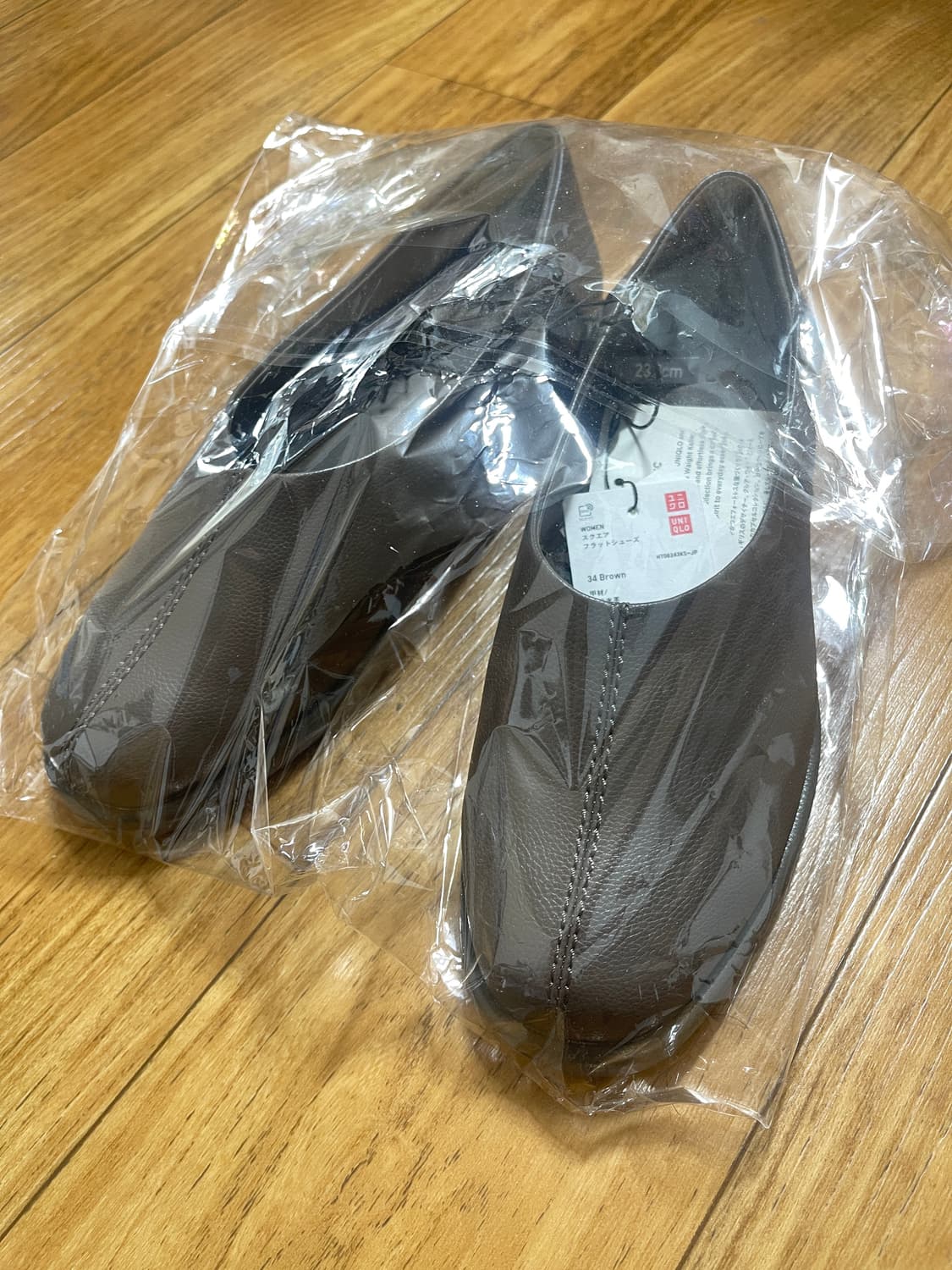 유니클로 스퀘어플랫슈즈 230 브라운 (새상품) 상품이미지1