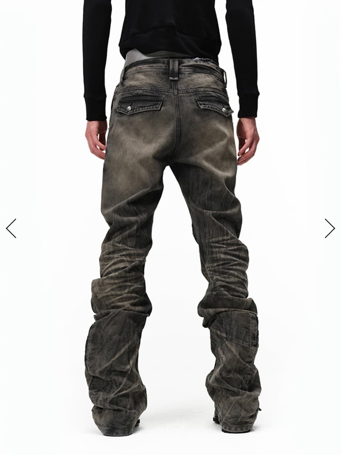 Distressed Texture Slim-Fit Khaki Pants 상품이미지2