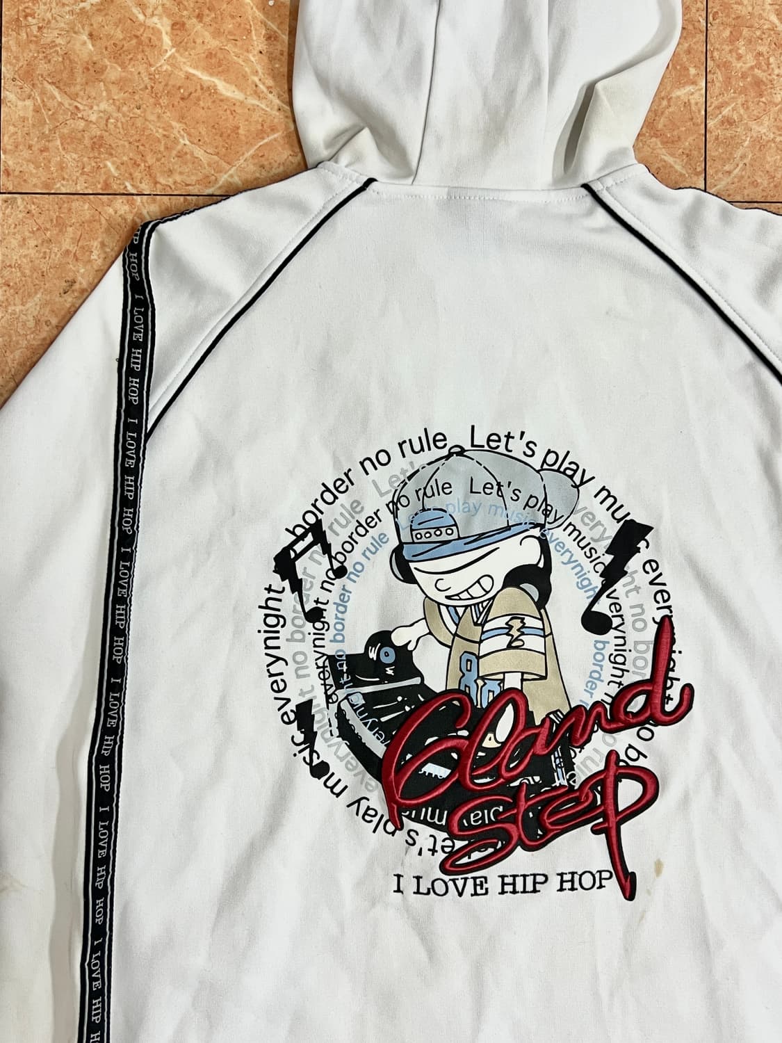 90s 빈티지 힙합 프린팅 올드스쿨 져지 후드 트랙탑 L 상품이미지7