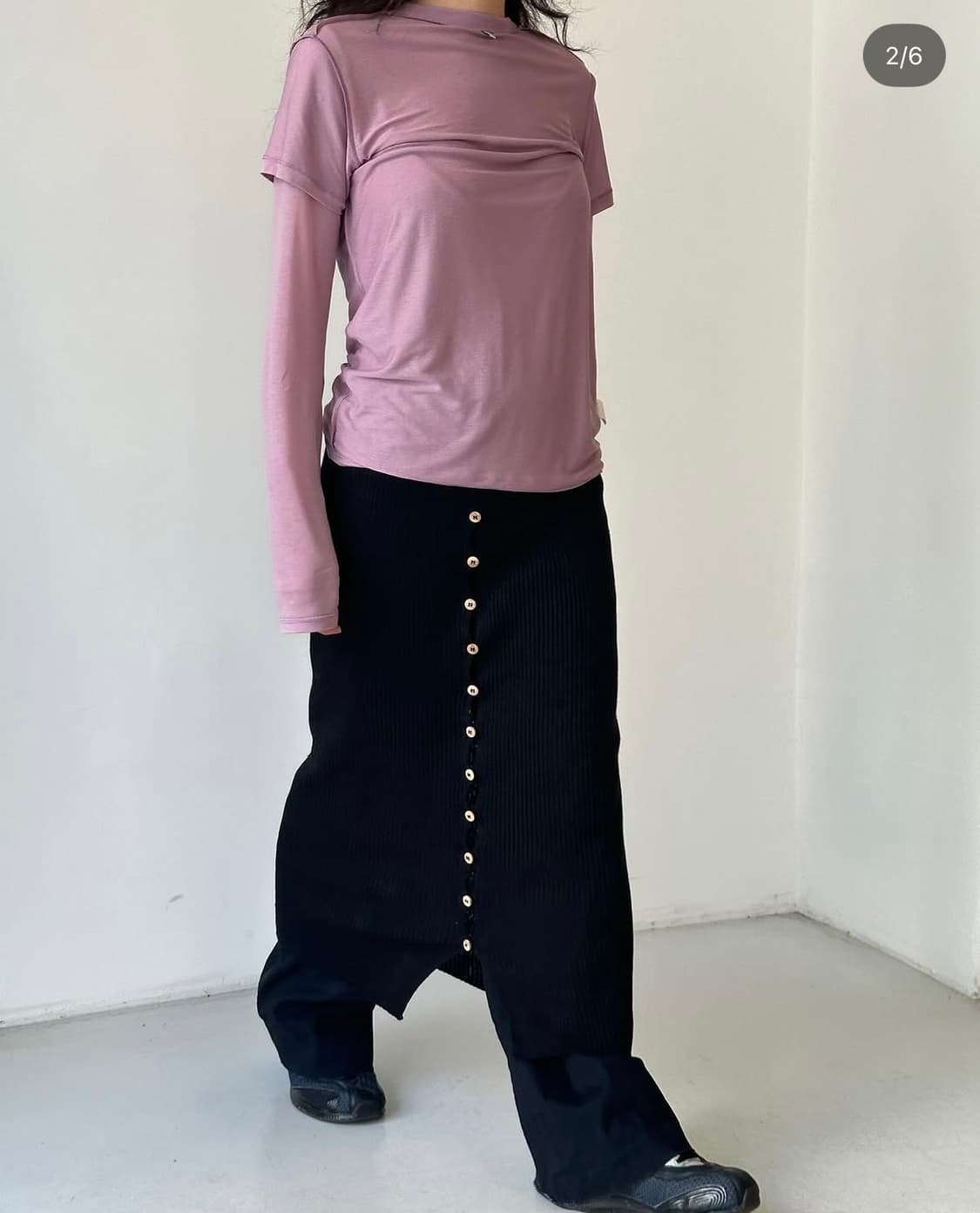Baserange Dande skirt black 베이스레인지 스커트 상품이미지4