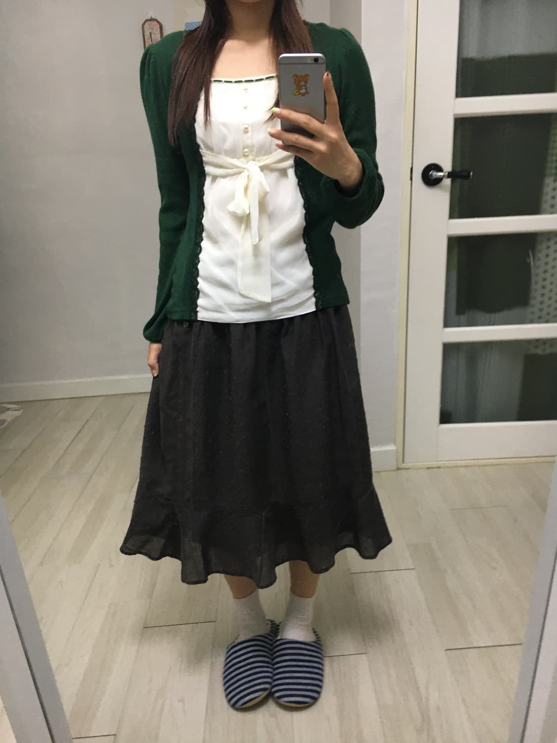 그린 레이어드 니트 블라우스 상품이미지4