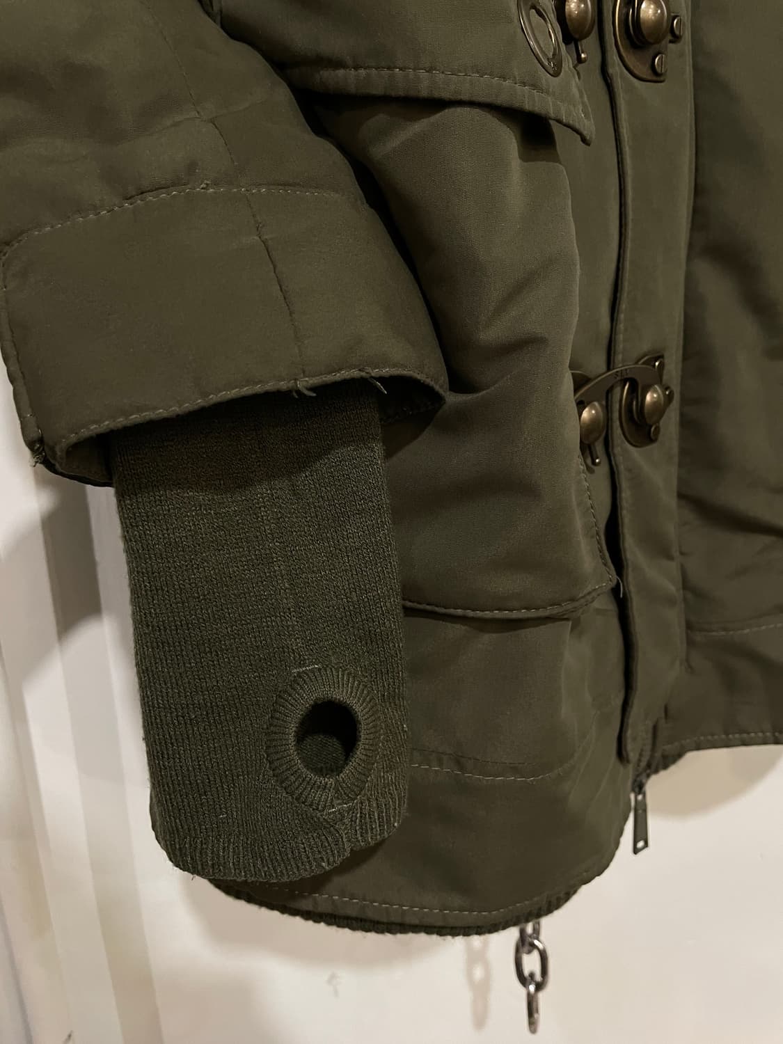 sly 슬라이 밀리터리 버클 워머 퍼 후드 카키 파카 y2k 갸루 상품이미지8