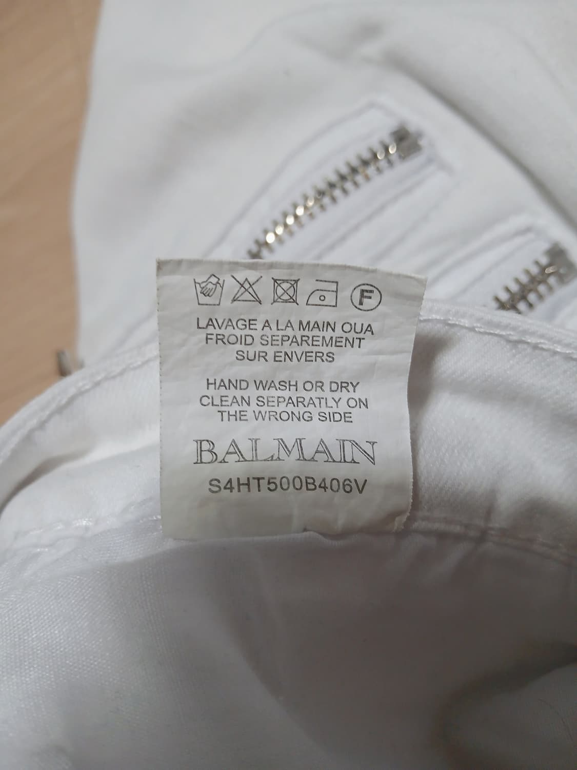 [이태리] 발망 BALMAIN 쿼드러플 지퍼 바이커 팬츠 화이트 상품이미지5