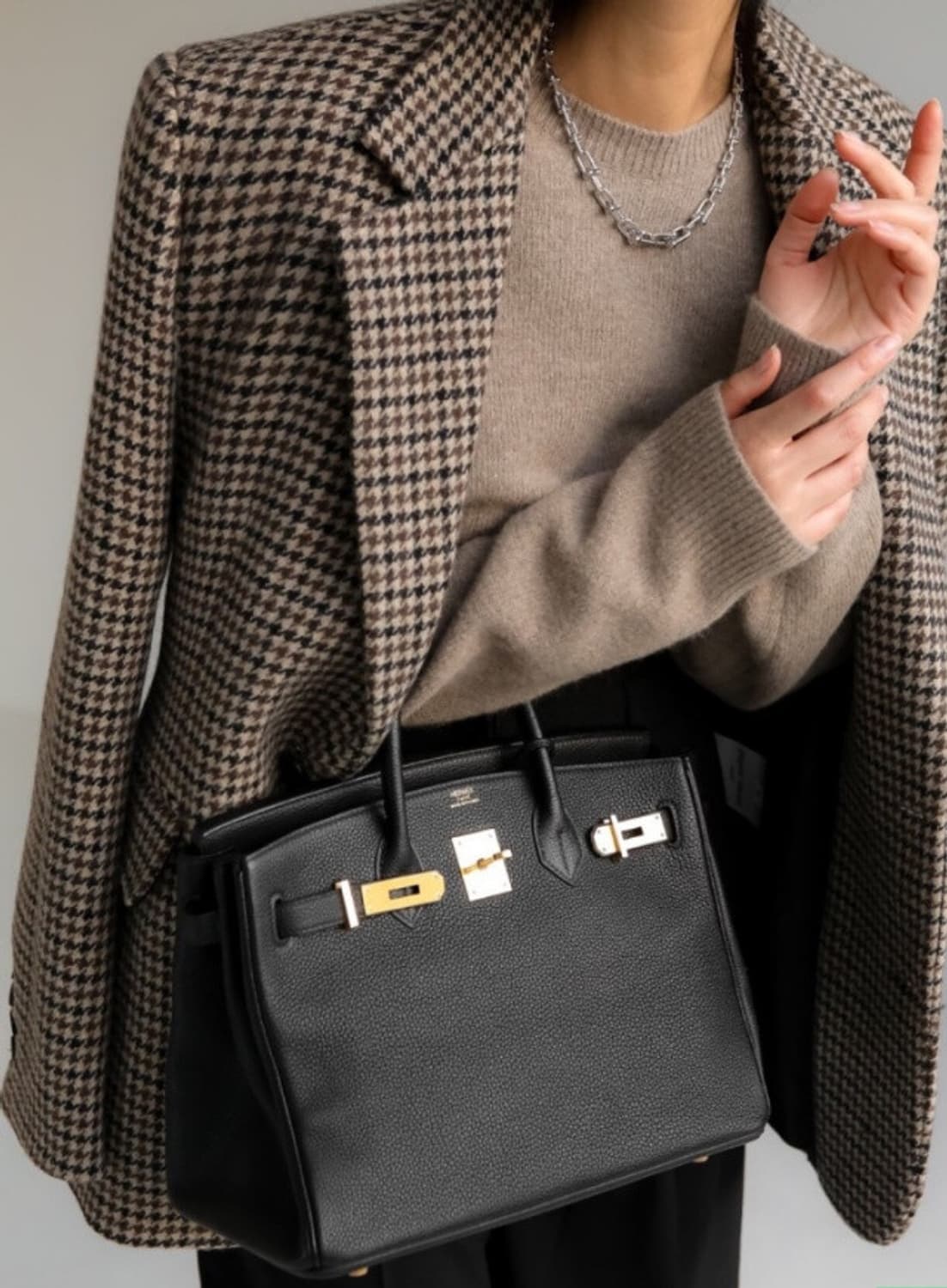 페이퍼문 하운드투스체크 울블레이저 체크쟈켓 상품이미지3