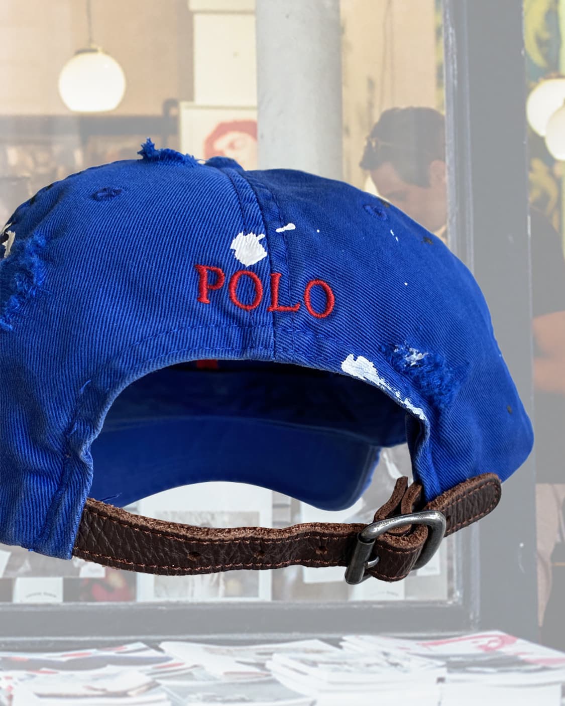 폴로 블루 디스트로이드 페인팅 빈티지 볼캡 모자 상품이미지7