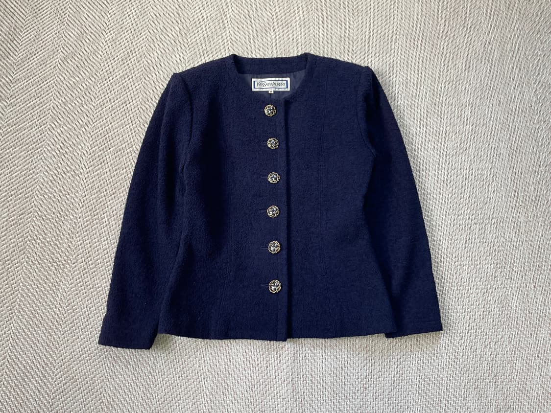 이브 생 로랑 오너먼트 버튼 울 재킷 J03491 상품이미지1