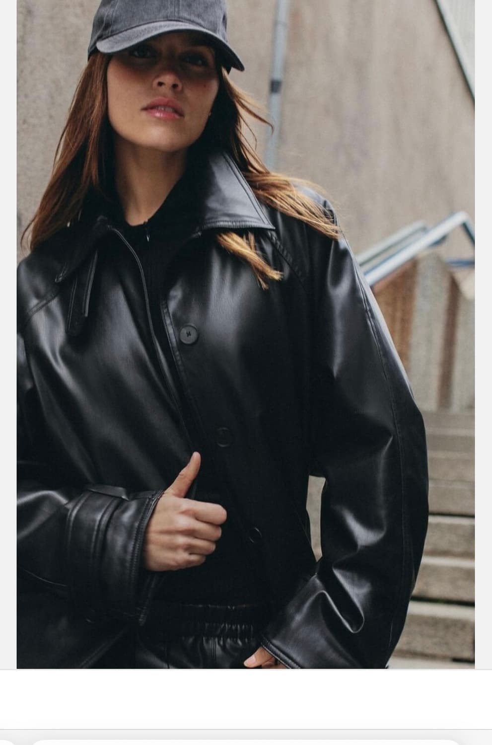 자라 레더 트렌치코트 블랙 상품이미지6