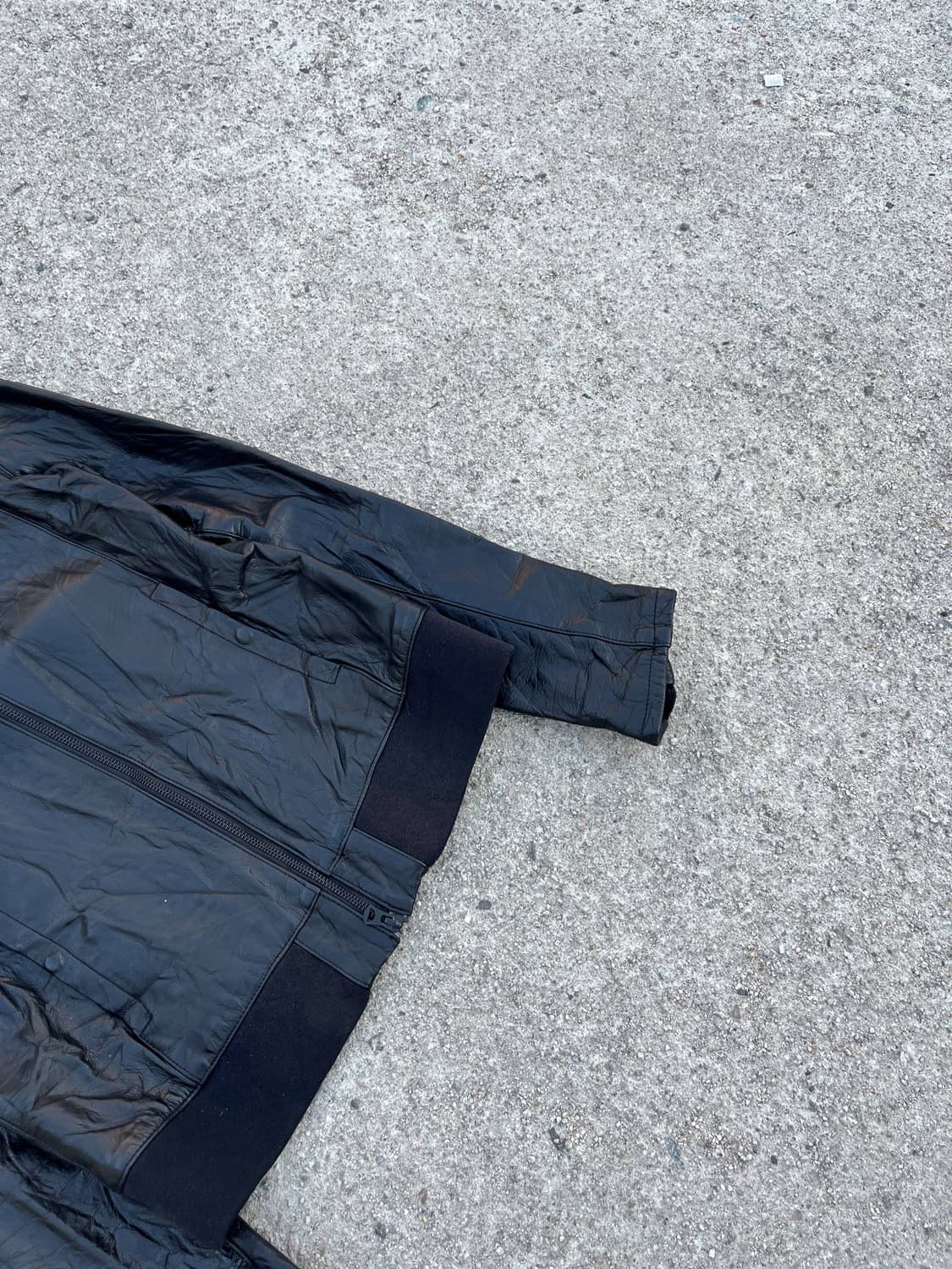 Vintage 양가죽 하이넥 레더 자켓 상품이미지3