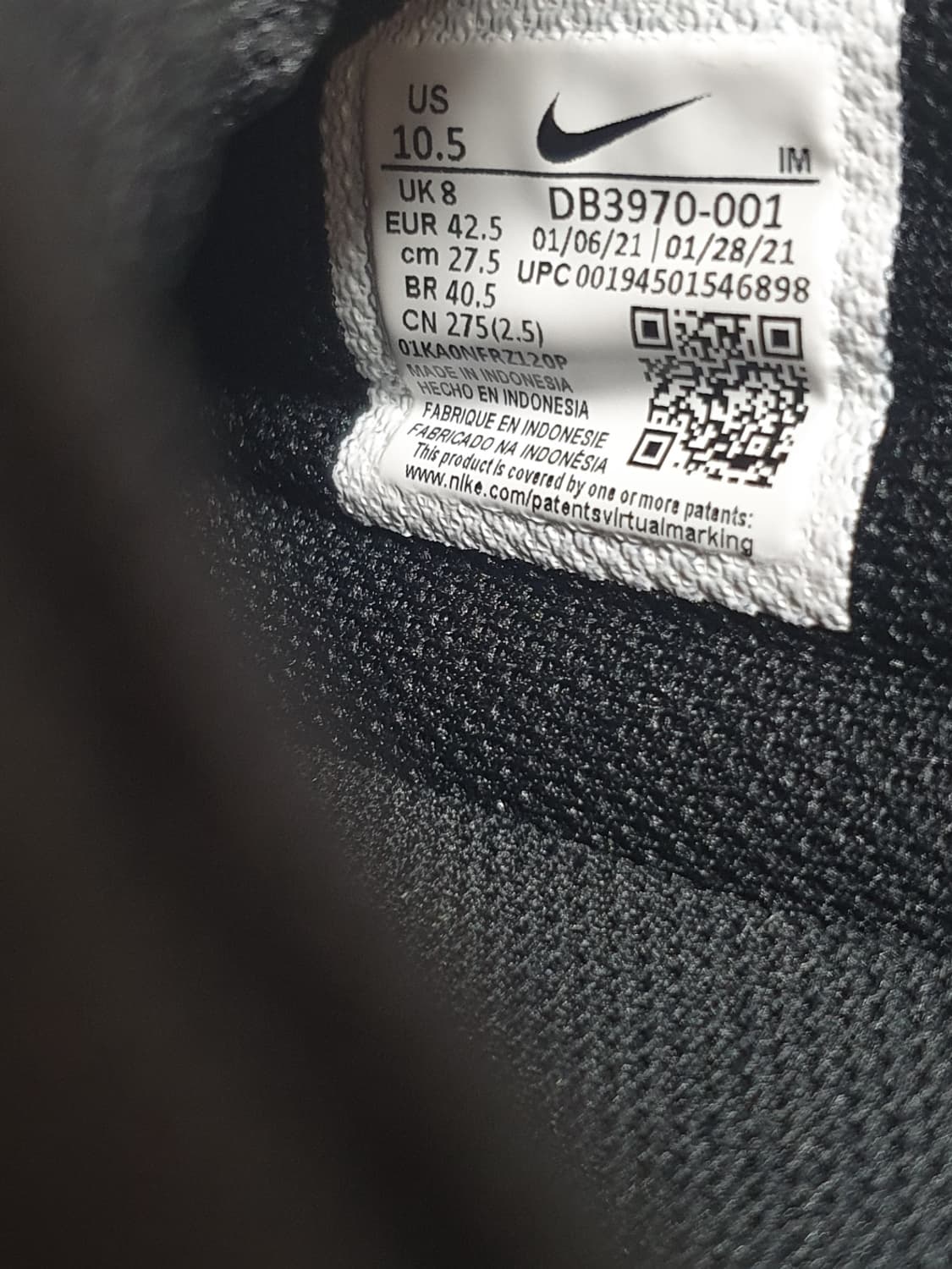 275mm 나이키 뮬 코트 레거시 스니커즈 블랙 검 상품이미지9