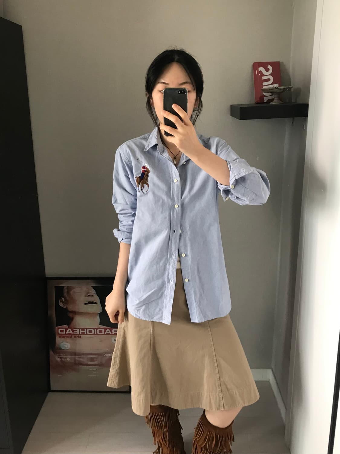 폴로 랄프로렌 빅포니로고 스카이블루 셔츠 상품이미지1