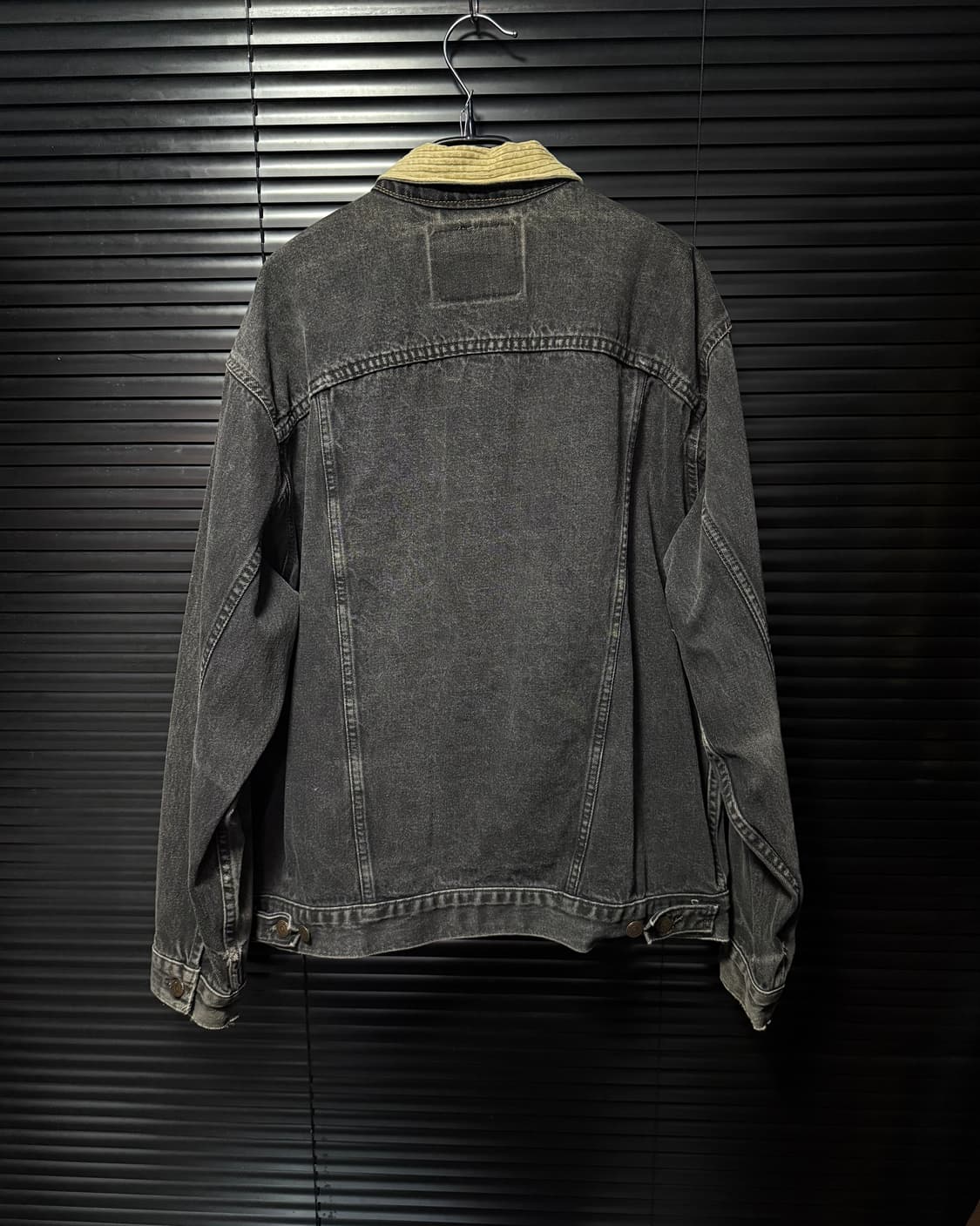 리바이스 90s 70507-4159 흑청 데님 워크 트러커 자켓 골덴 L 상품이미지3