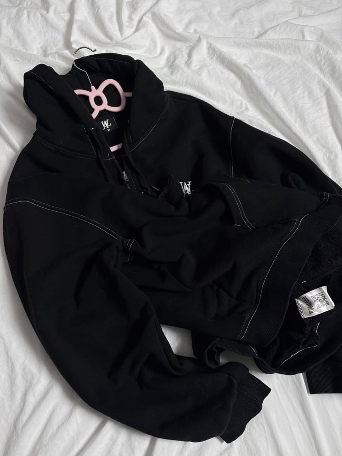 우알롱 절개라인 후드집업 상품이미지3