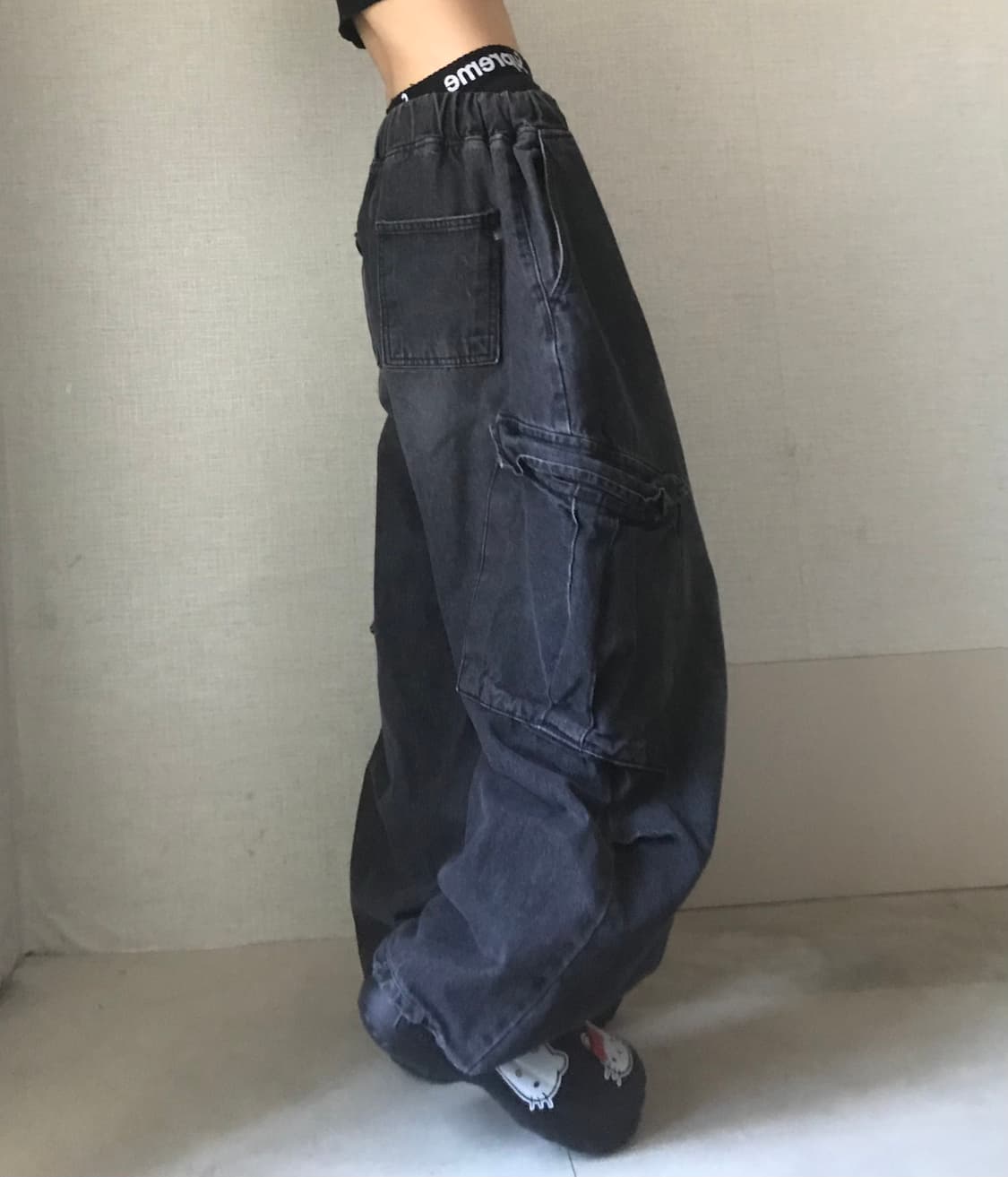 와이드핏 데님카고팬츠 상품이미지4