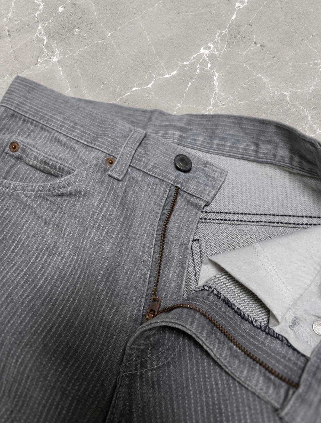 80s Levi's 40509 빈티지 그레이 스트라이프 데님 상품이미지4