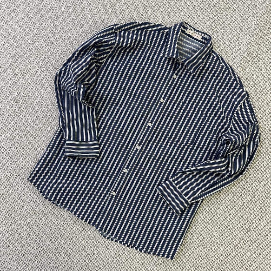 실측확인 빌리브라운 스트라이프 셔츠 0410D 상품이미지1