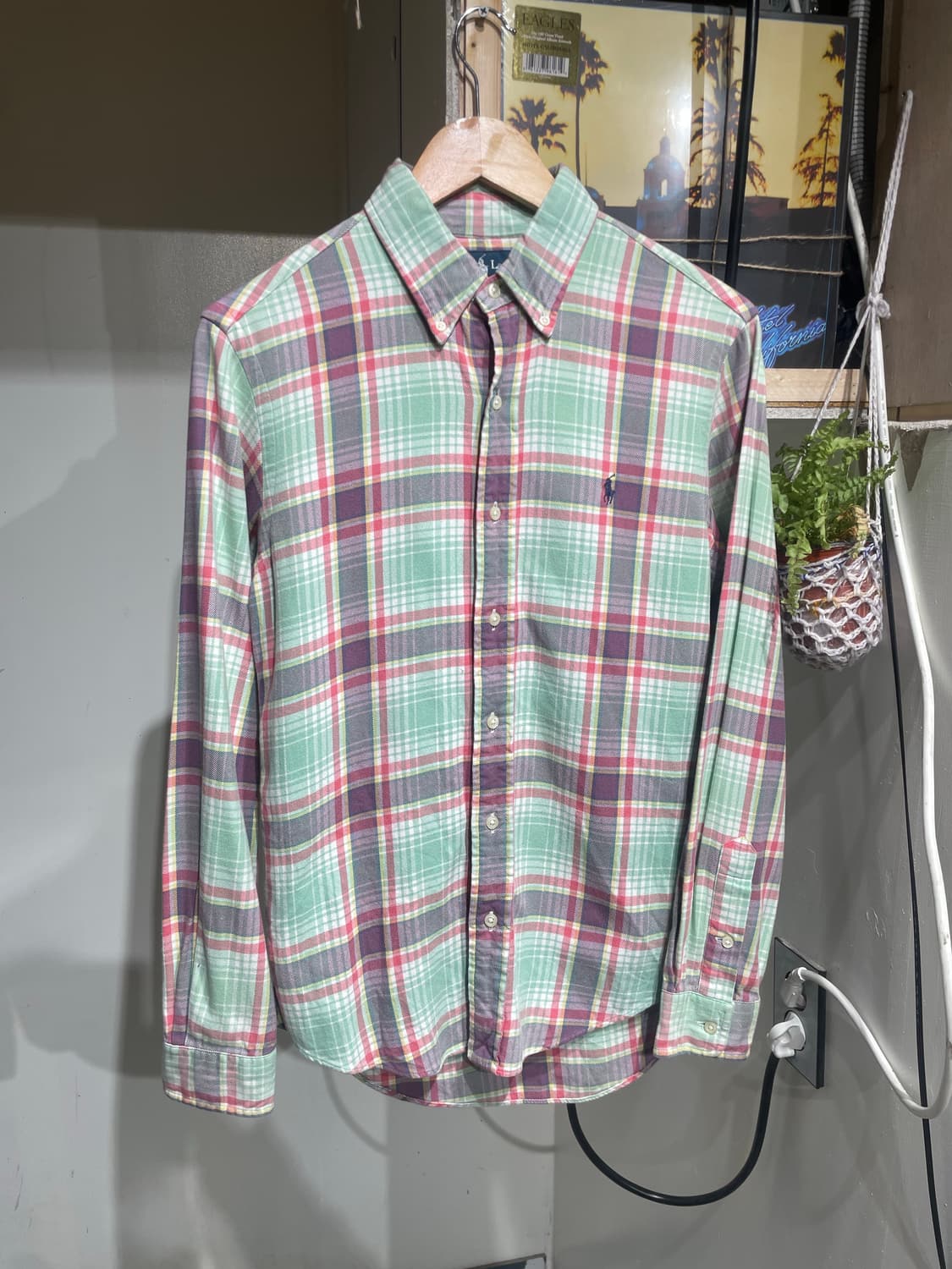 폴로 랄프로렌 민트 체크 옥스포드 셔츠 상품이미지3