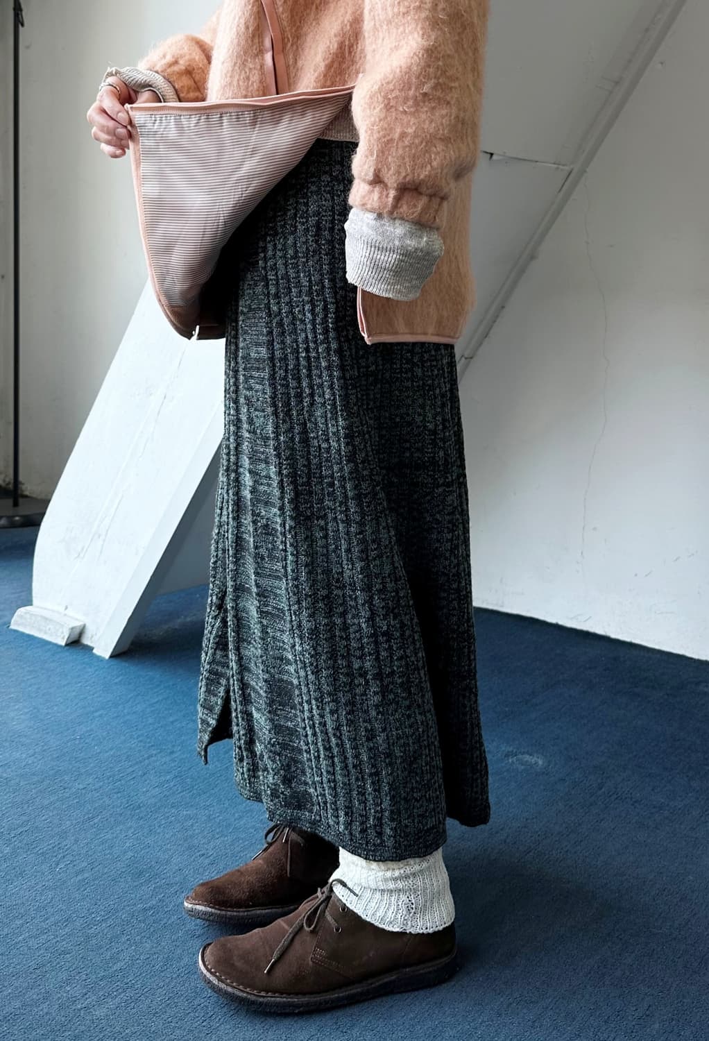 Knit fabric pattern loose skirt 상품이미지9