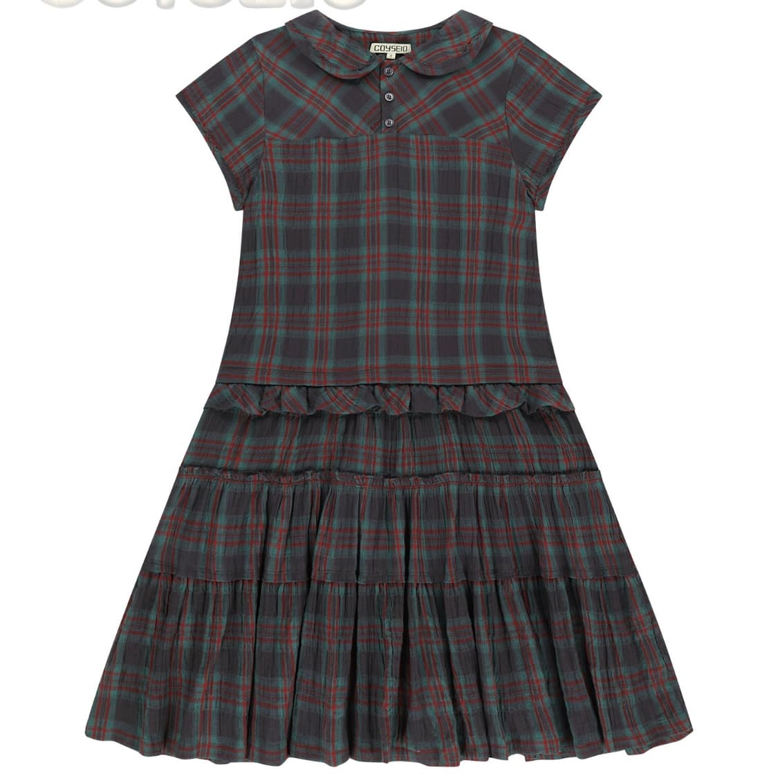 코이세이오 로우 엣지 체크 원피스 퍼플 2사이즈 상품이미지1