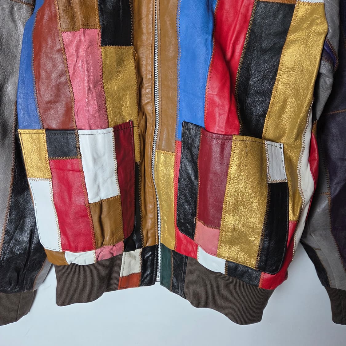 [Vintage] 빈티지 패치워크 커스텀 레더 자켓 상품이미지4