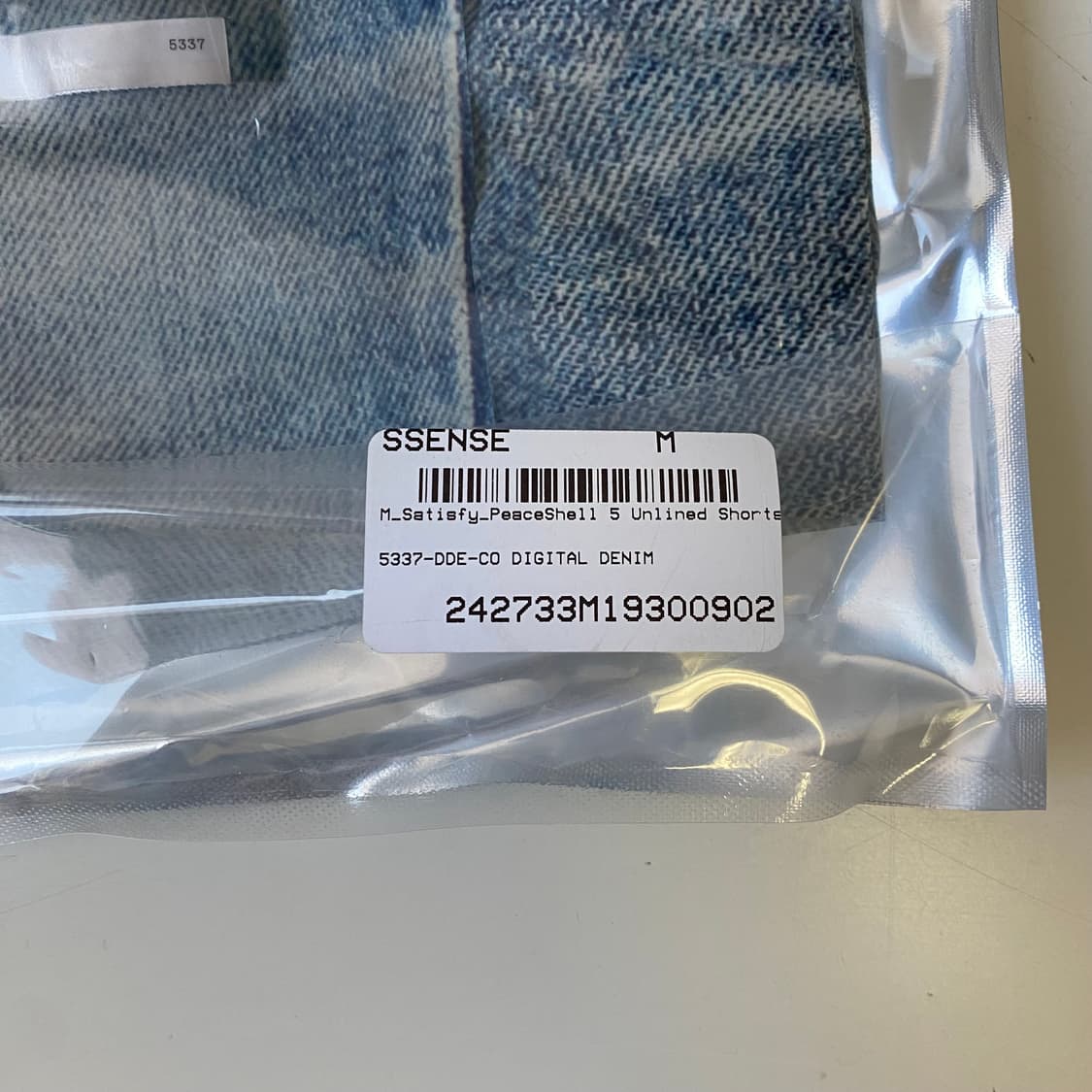 [M] 새티스파이 피스쉘 5인치 언라인드 쇼츠 디지털 데님 상품이미지9