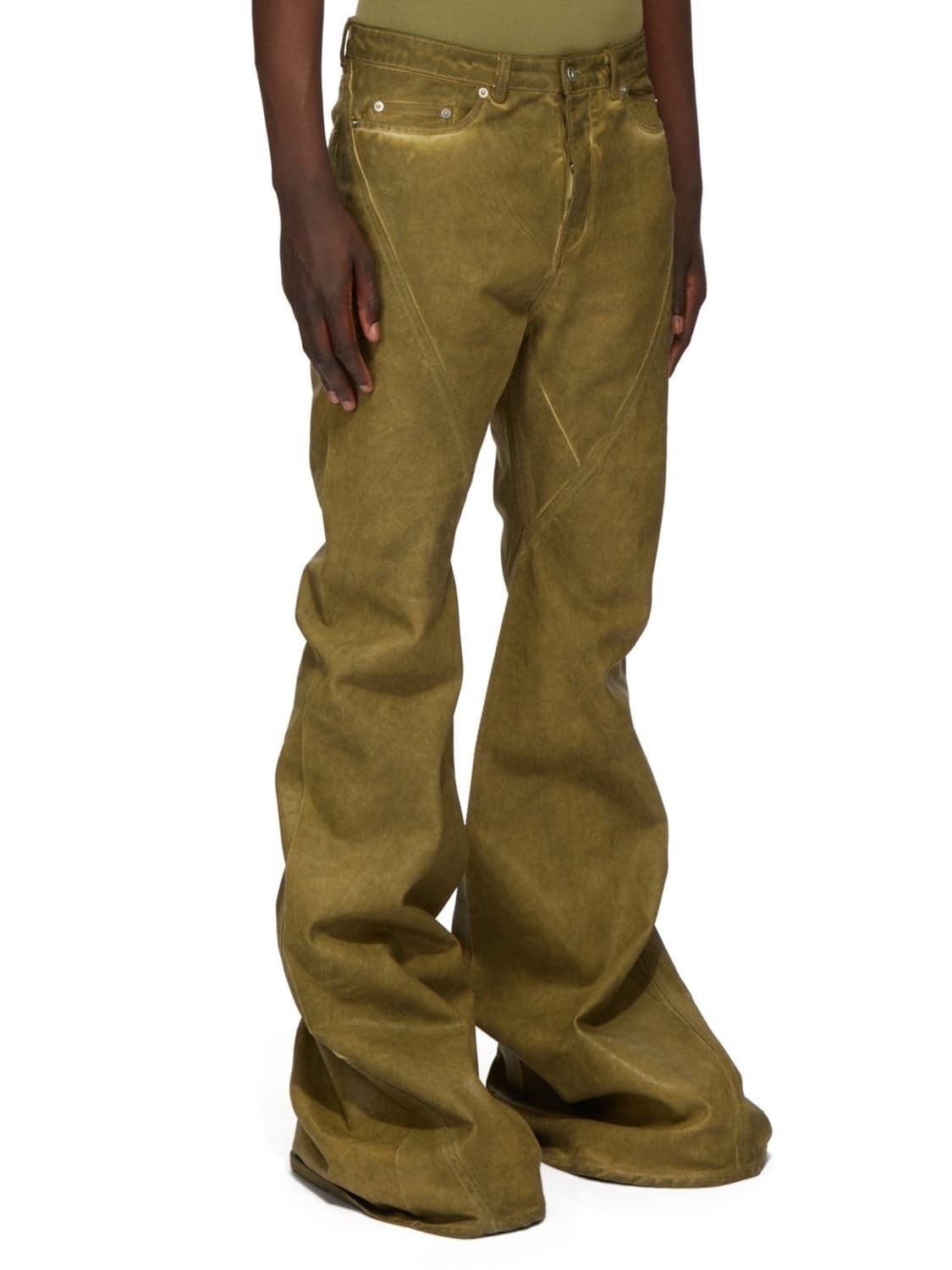 [31] 릭오웬스 다크쉐도우 포터빌 바이어스 부츠컷 세이지 그린 코팅 상품이미지9