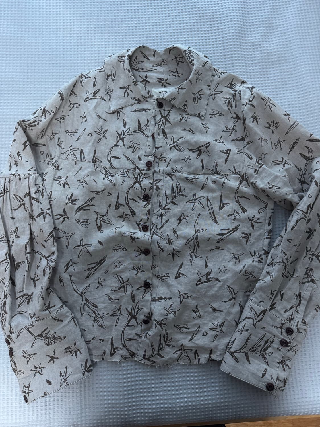 Tiscar espdas 핸드프린팅 린넨 셔츠 아티잔 상품이미지2