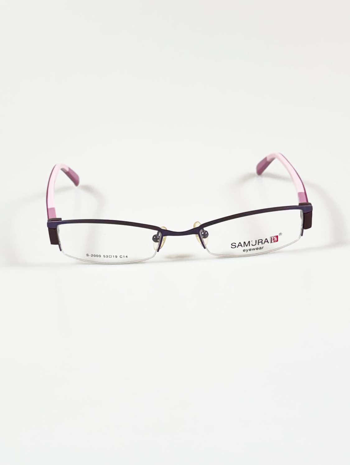 SAMURAI Eyewear 반무테 스퀘어 퍼플 메탈 빈티지 안경 상품이미지2