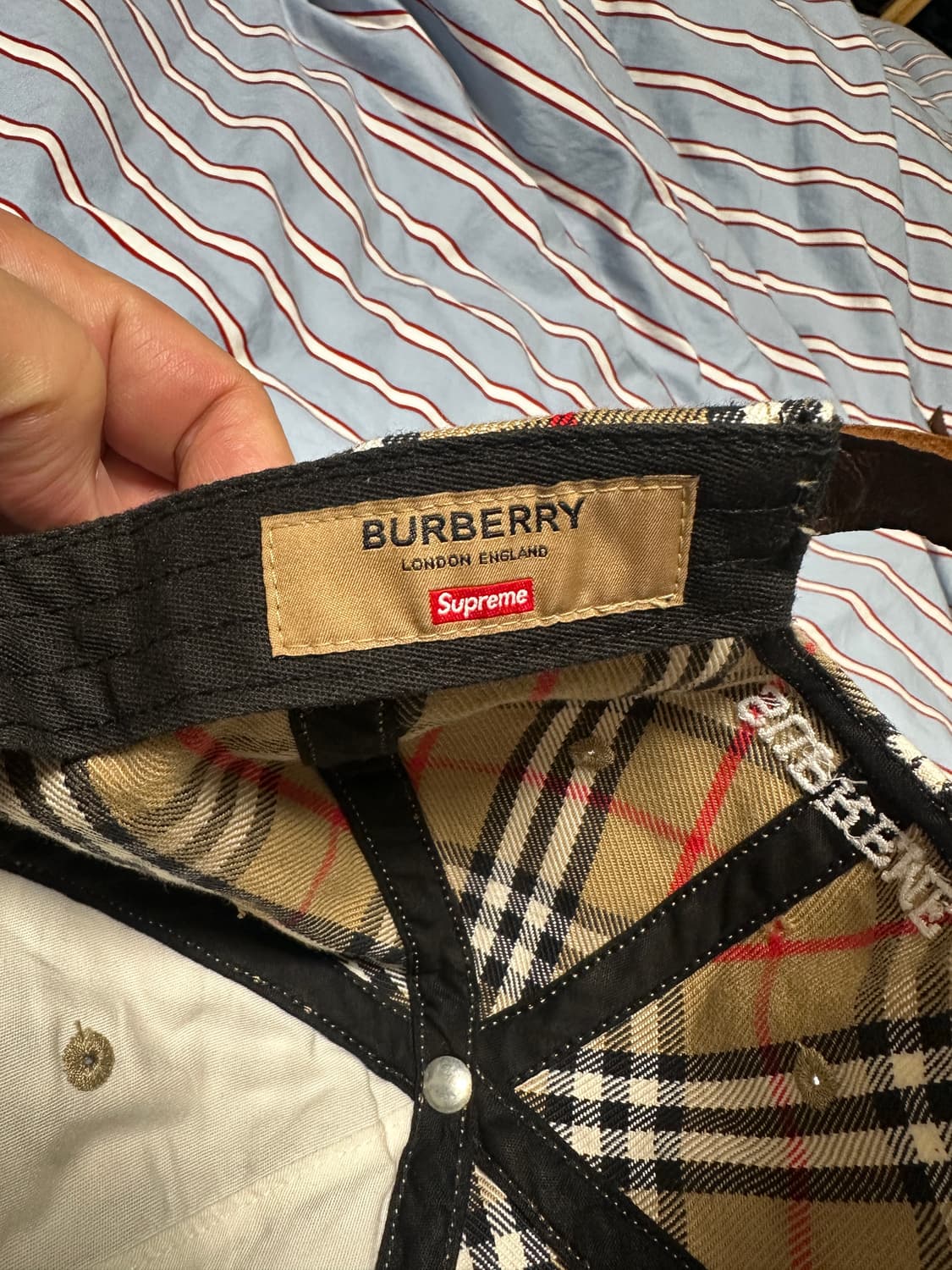 슈프림 버버리 캡 베이지 상품이미지5