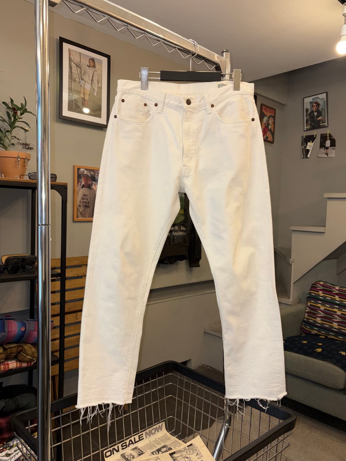 Orslow Lot. 107 IVY cut off white denim  상품이미지3