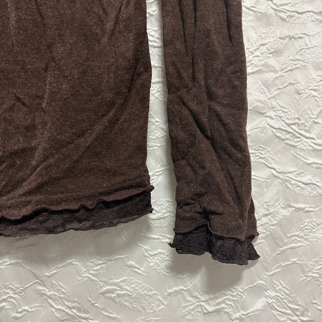 빈티지 rosa cheri 로사체리 라떼갸루 로걀 프릴 니트 롱슬리브 탑 상품이미지3