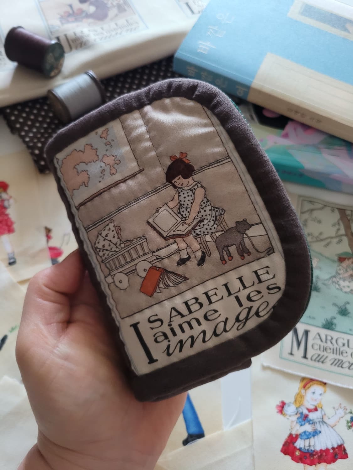 올드브라운퀼트지갑/핸드메이드/퀼트소품/퀼트파우치/파우치 상품이미지3