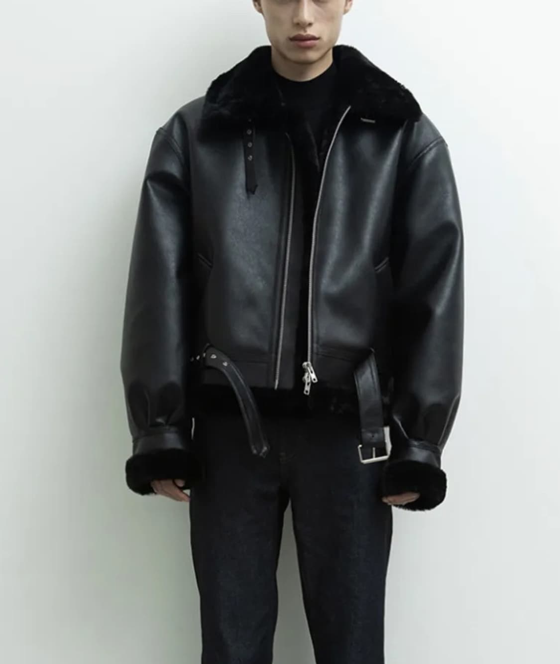 론트 비건 레더 무스탕 상품이미지10