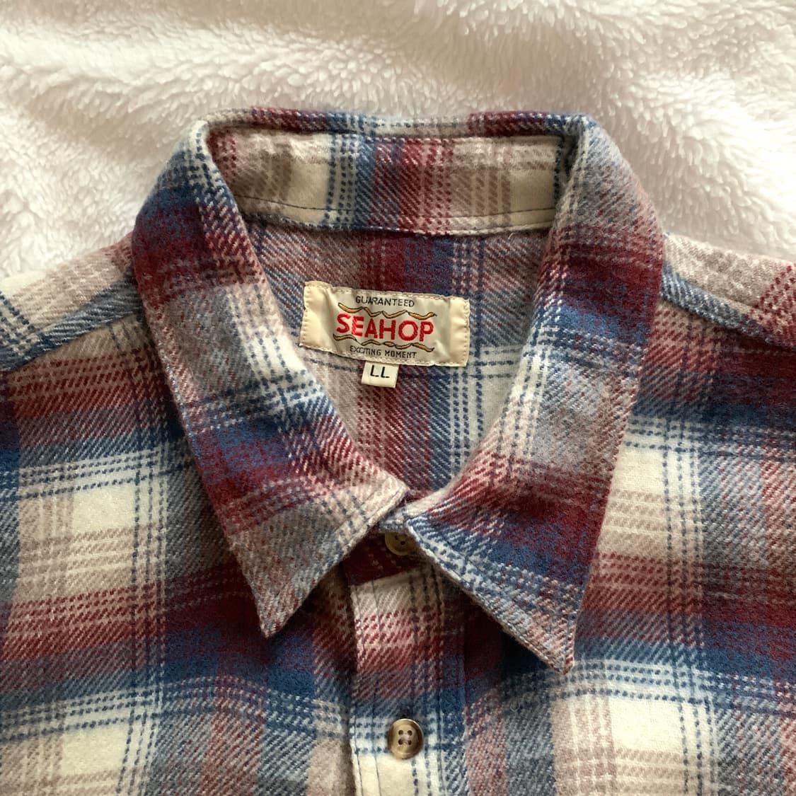 일본 빈티지 SEAHOP 플란넬 체크 셔츠 상품이미지5