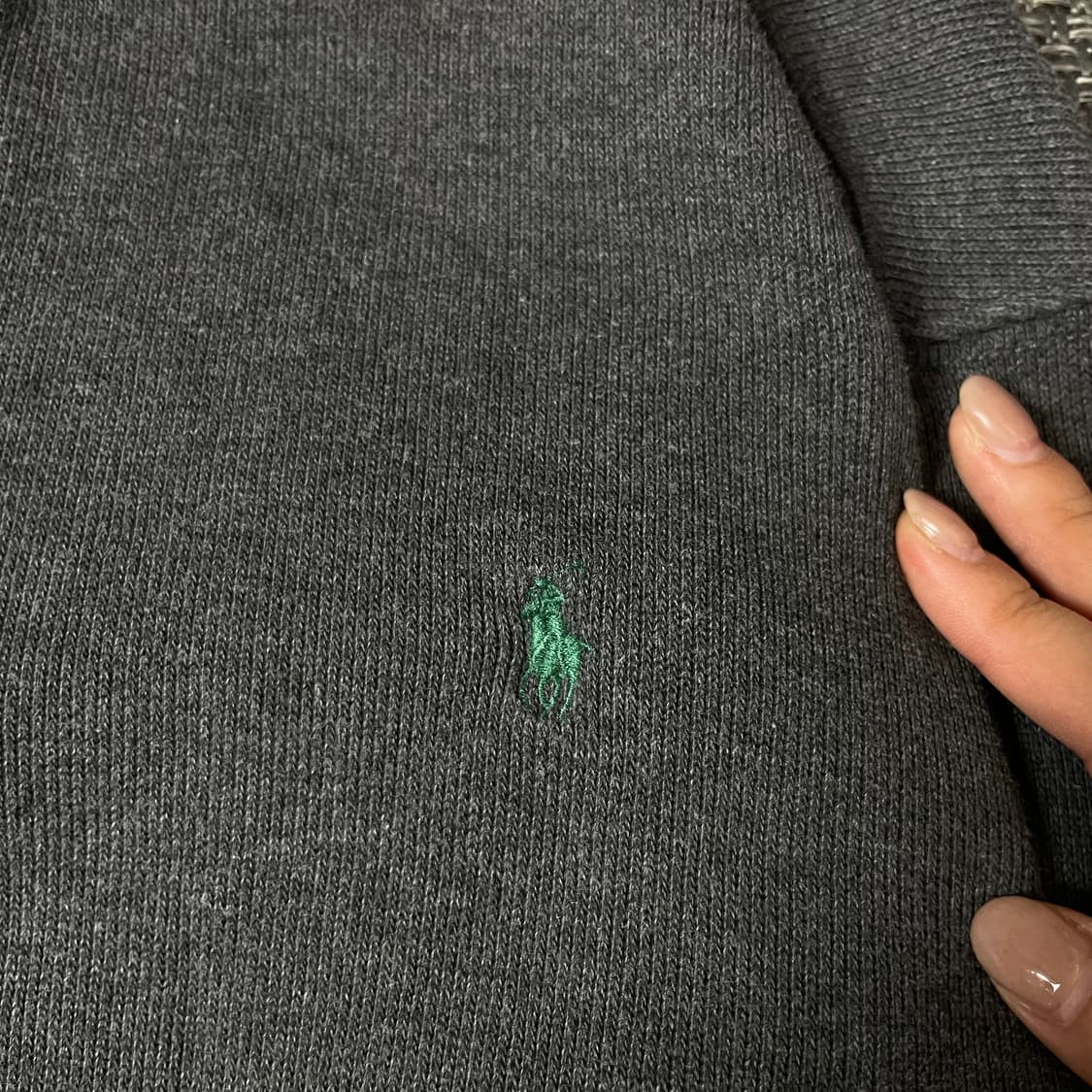 폴로랄프로렌 그린포니 그레이 반집업 긴팔 니트 L(14-16) 상품이미지5
