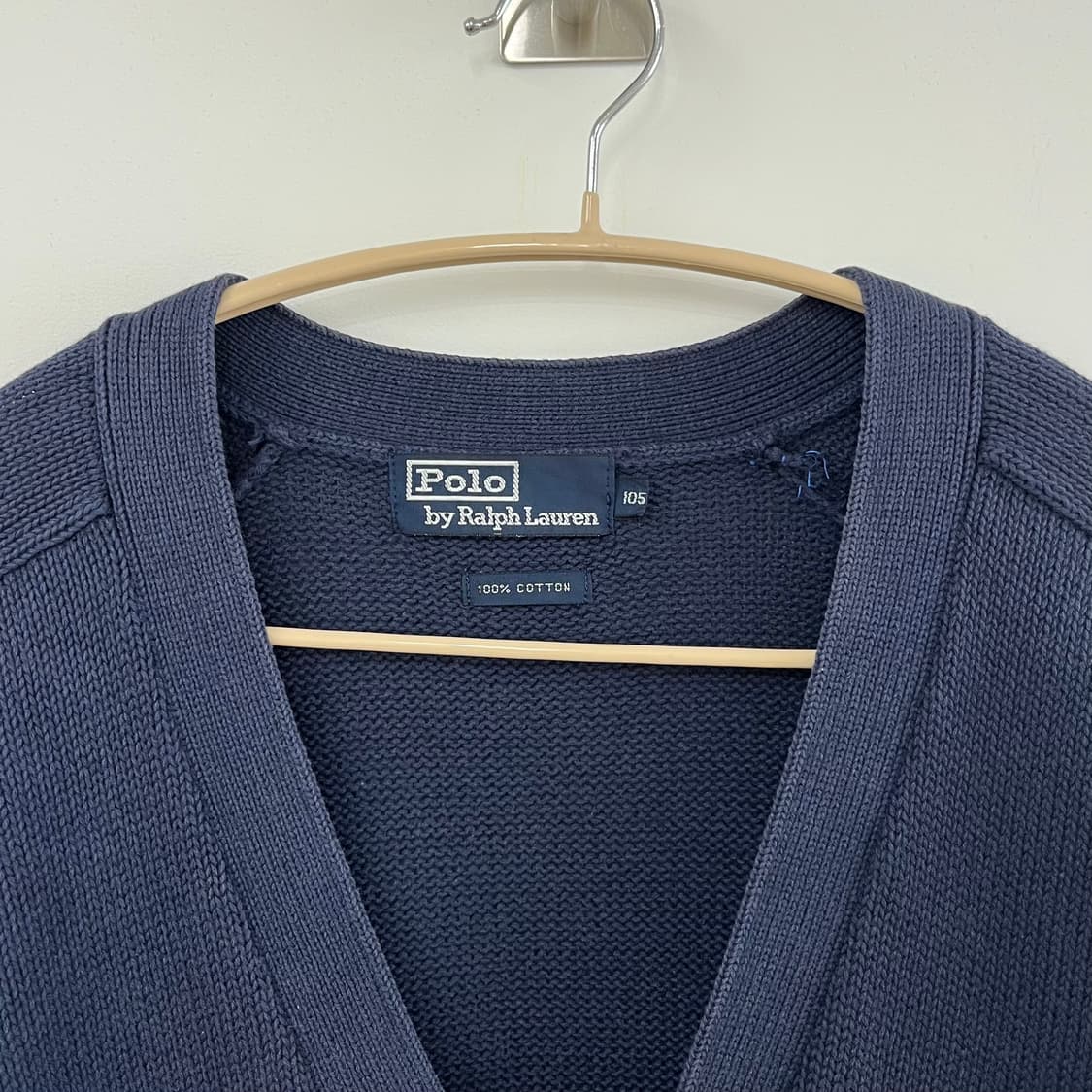 폴로 랄프로렌 버건디 포니 네이비 코튼 니트 가디건 상품이미지5