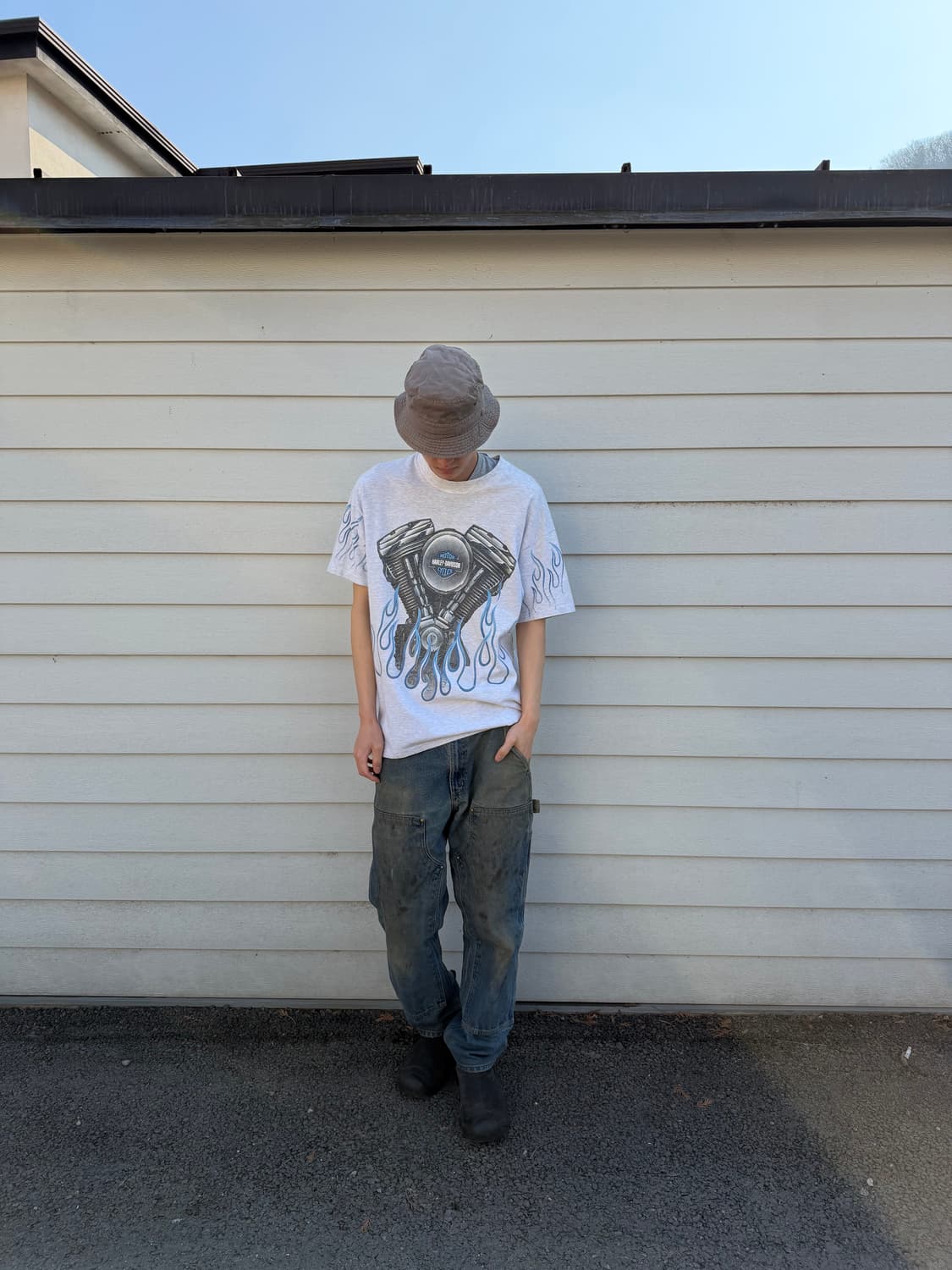 90s Harley Davidson flame t-shirt 상품이미지7