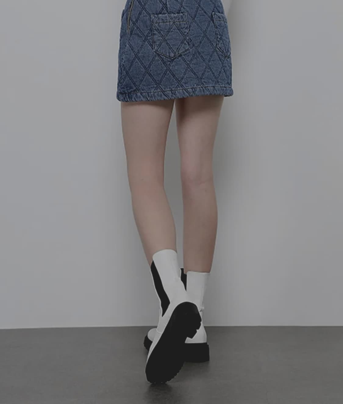 Sjyp 퀼트 데님 겨울 청 스커트 상품이미지3