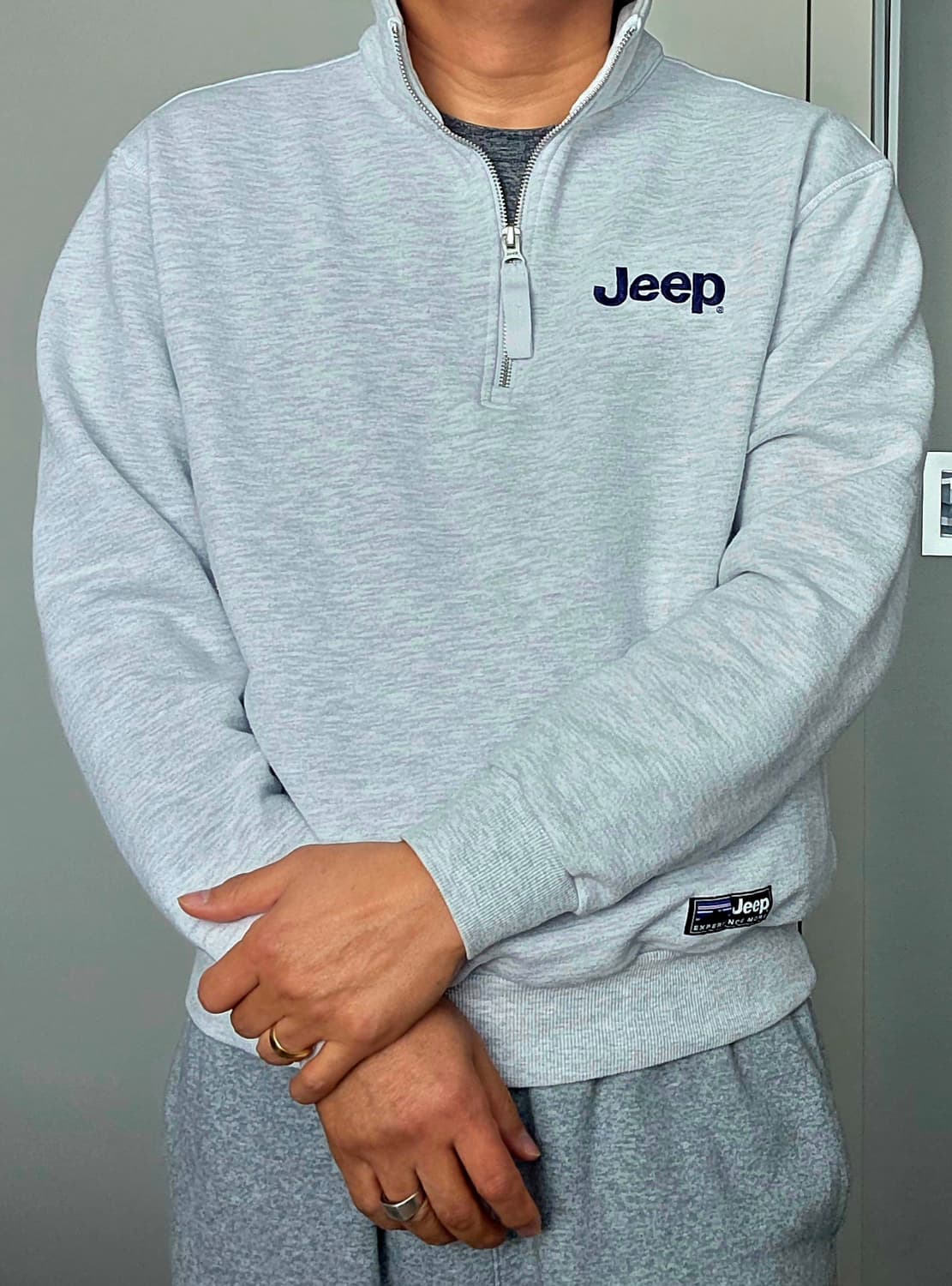 Jeep  반집업 롱슬리브 라이트 그레이 셔츠 (95~100) 상품이미지1