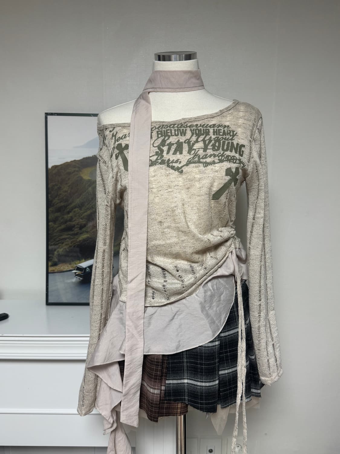 아이보리 체인 니트 빈티지무드 코디세트 상품이미지4