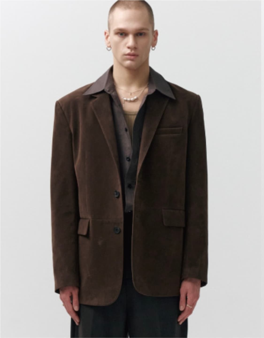 [50] 노이어 램스킨 스웨이드 브라운 블레이저 테일러드 자켓 상품이미지2
