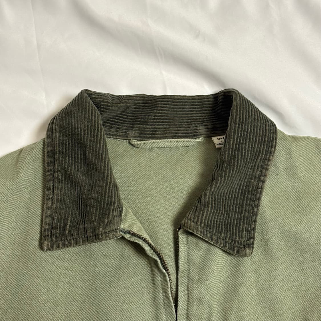 [L] GU 워시드 코튼 워크자켓 올리브  상품이미지5