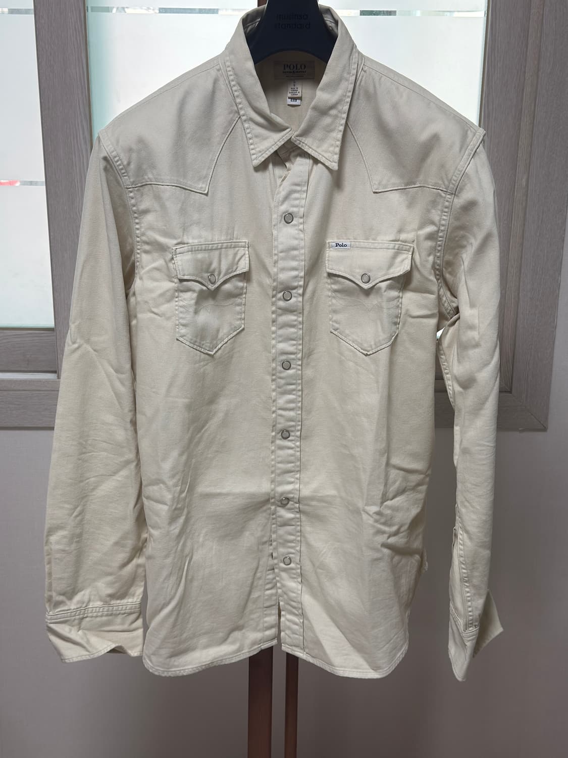 폴로 랄프 로렌 클래식핏 데님 웨스턴 셔츠: 아이보리 / L 상품이미지1