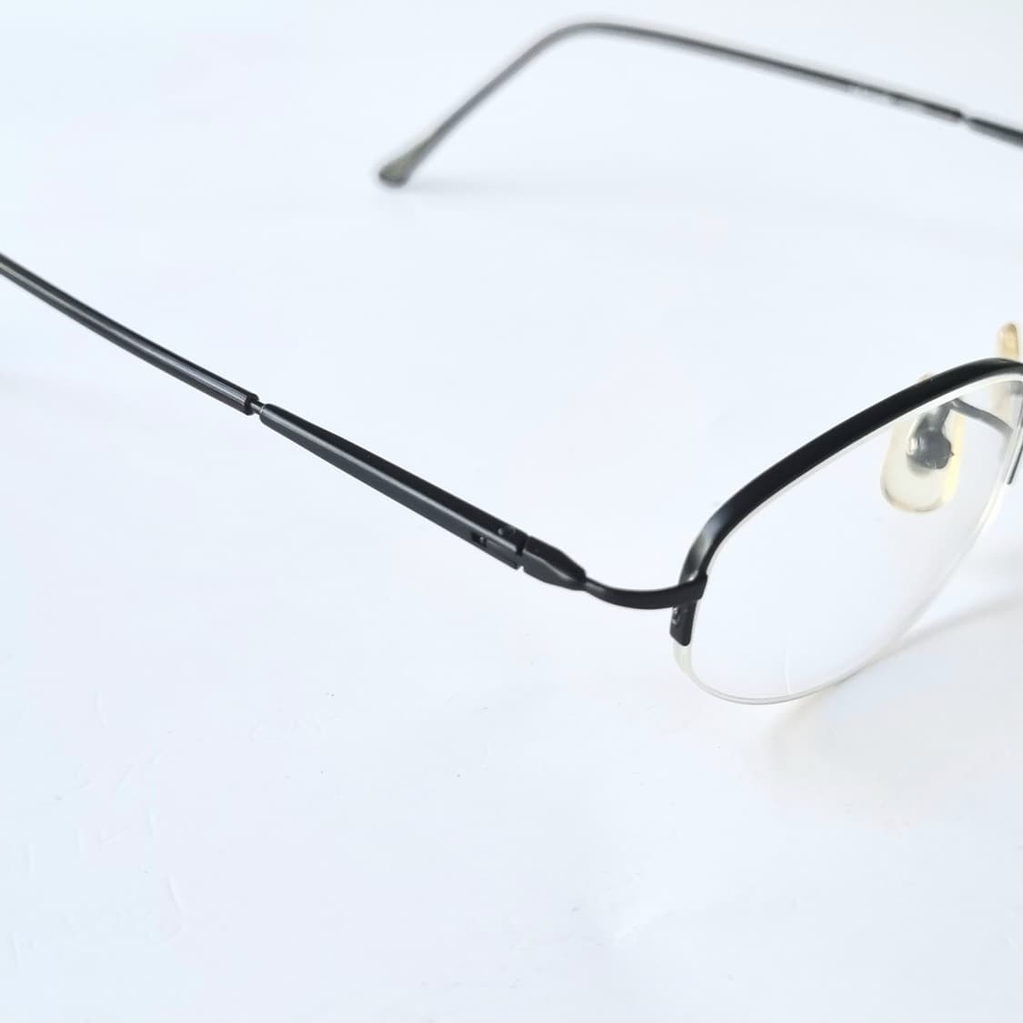 데드스탁 긱시크 무드 슬림 블랙 반무테 타원형 안경테 775 상품이미지7