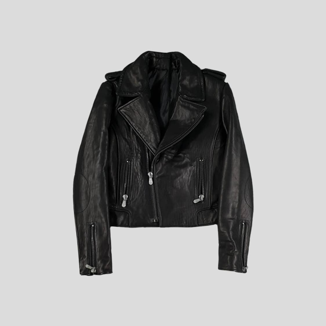 빈티지 블랙 램스킨 양가죽 와투케 Y2K 펑크 락시크  상품이미지3