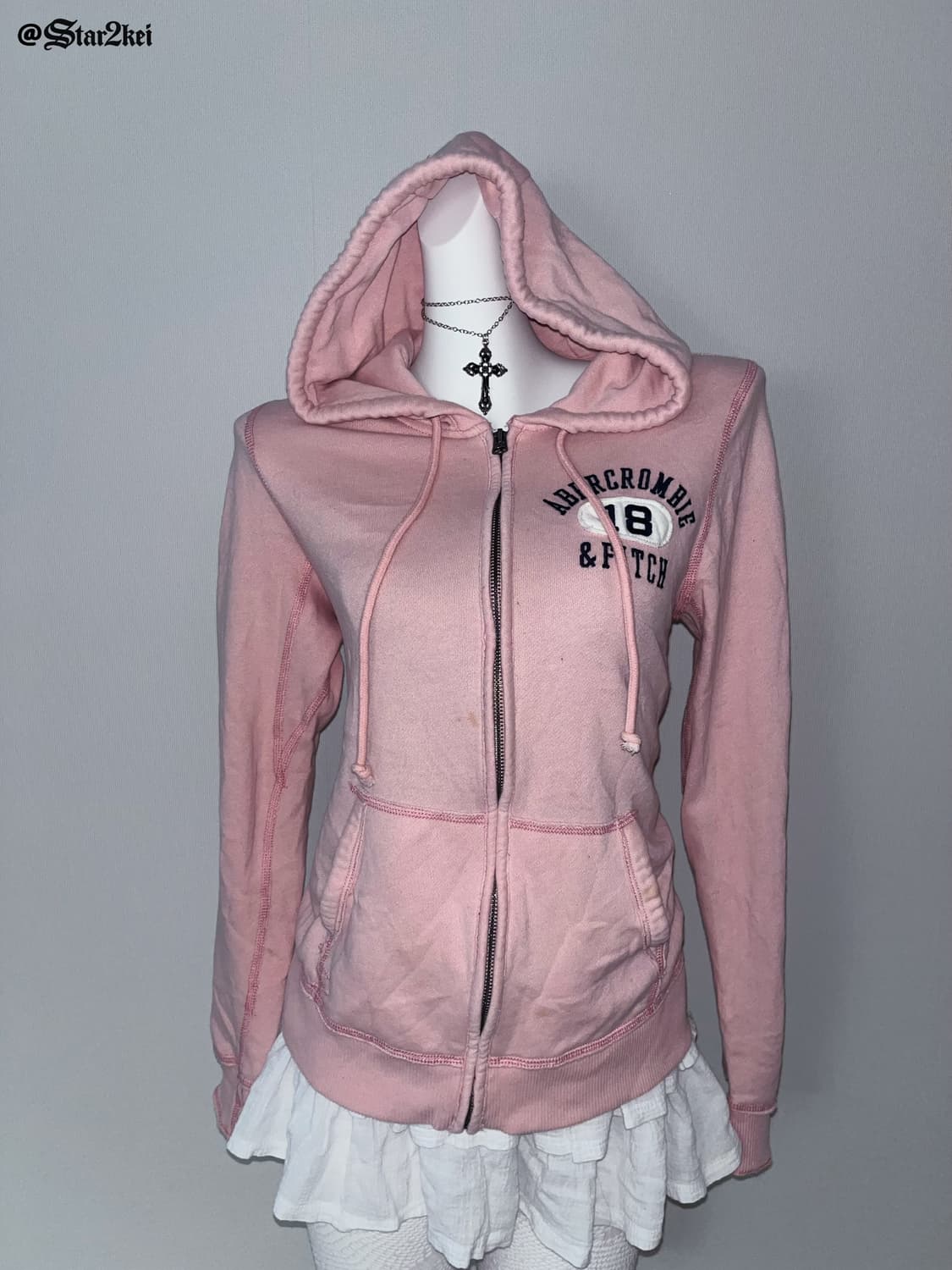 A&F 딸기우유 핑크 후드집업 상품이미지3