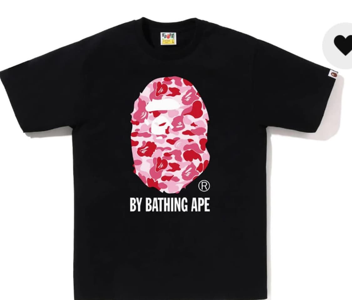 베이프 bape abc 핑크 카모 반팔 티셔츠 라지 L 상품이미지3