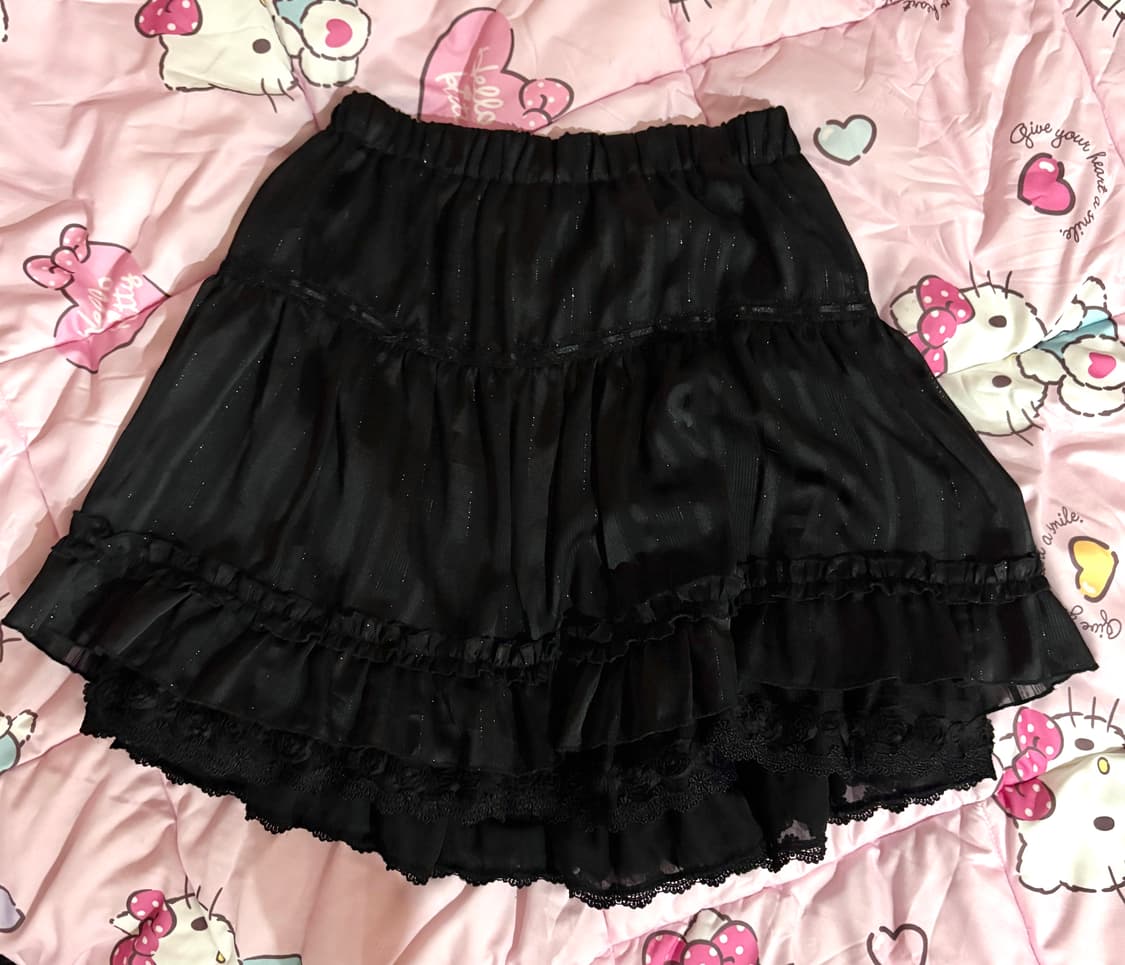 고스로리 스트라이프 프릴 레이스 스커트 상품이미지1