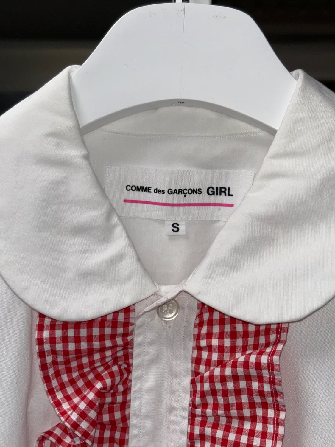 꼼데가르송 걸 깅엄 체크 프릴 셔츠 상품이미지4