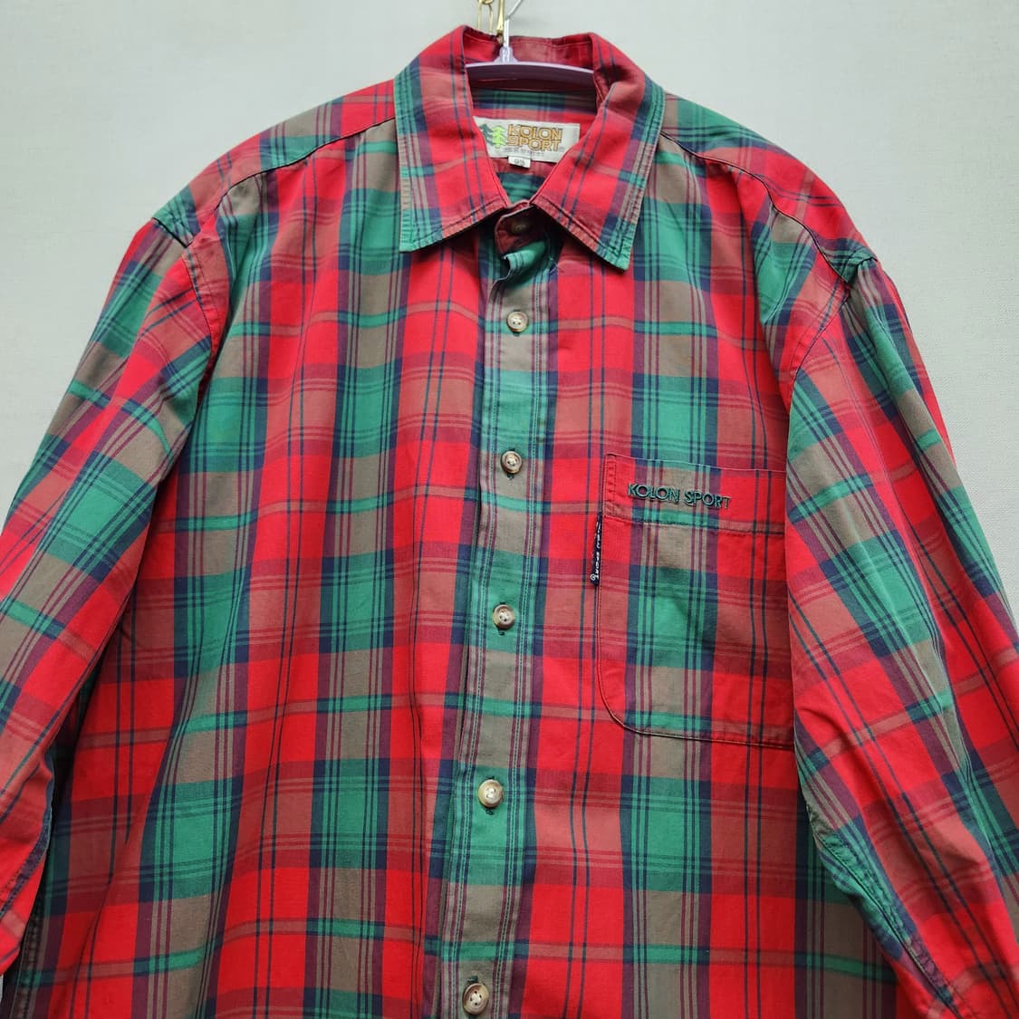 올드스쿨 코오롱스포츠 타탄체크 원포켓 셔츠 95(L) 상품이미지2